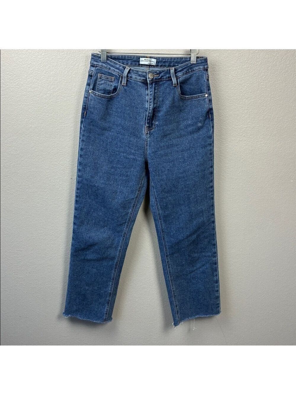 Redial Paris Jeans Straight leg High Waist Medium Wash Crop Denim 29